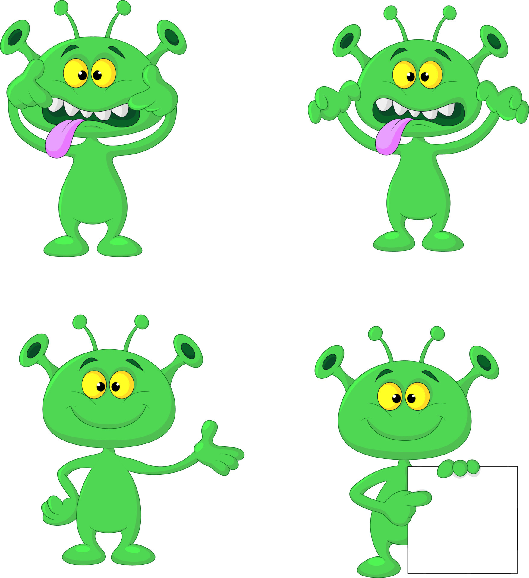 alienígena verde de desenho animado 8389781 Vetor no Vecteezy